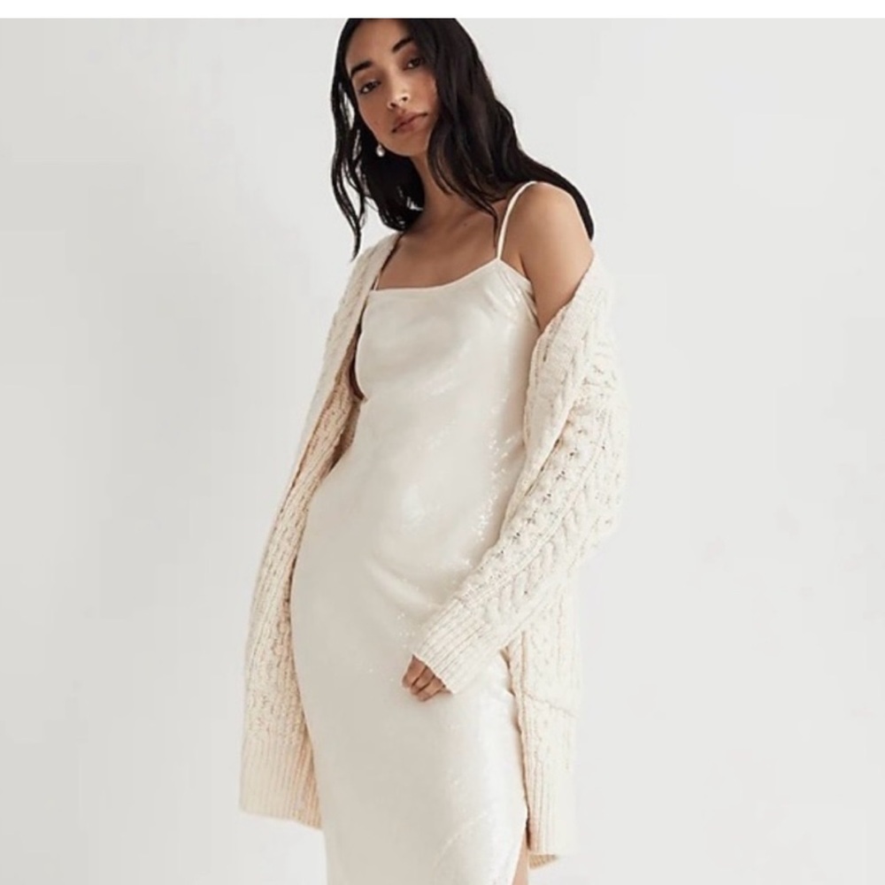 NET Extremely rare Aimee Song for Madewell sequined layered slip dress